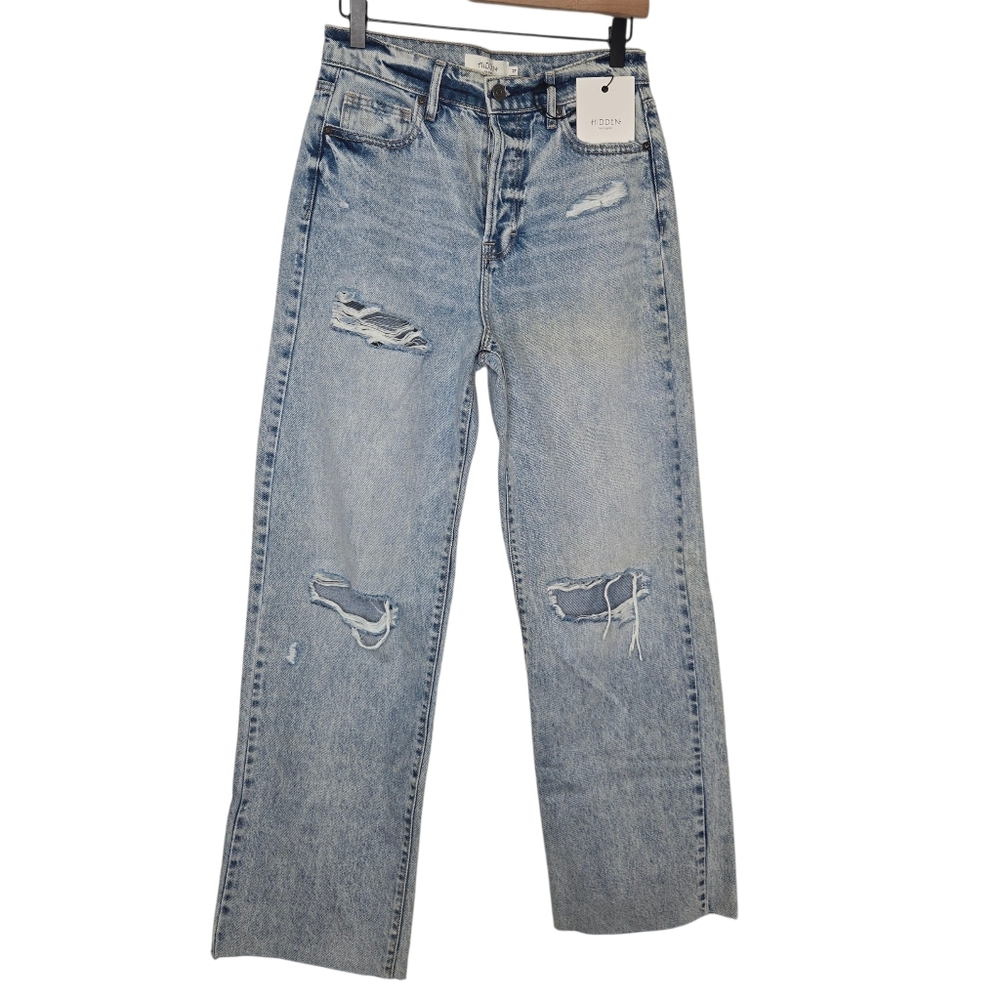 Hidden “Logan” NWT Women’s Light Blue Distressed Jeans - Picture 2 of 13